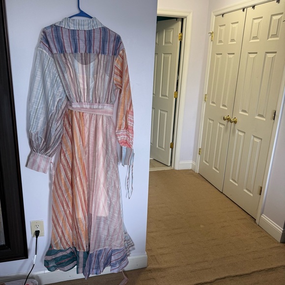 Striped Multicolor Maxi Dress « Zimmerman » style. - Picture 6 of 8